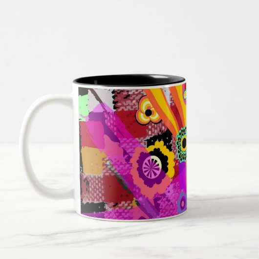 Abstraktes Blumenbakelit Zweifarbige Tasse (Links)