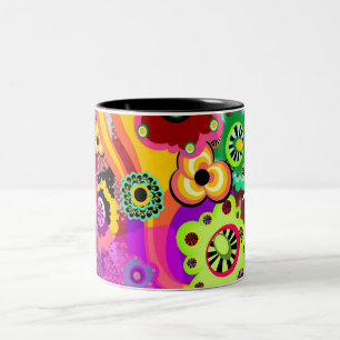Abstraktes Blumenbakelit Zweifarbige Tasse