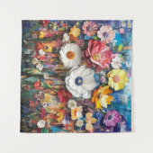 Abstraktes Blumenband Wandteppich (Vorderseite (Horizontal))