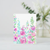 Abstraktes Blumenbeet in Aquarellfarben Postkarte (Stehend Vorderseite)