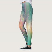 Abstraktes Blumenbild mit lebendigen Farben Leggings (Links)