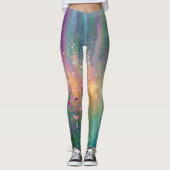 Abstraktes Blumenbild mit lebendigen Farben Leggings (Vorderseite)