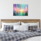 Abstraktes Blumenbild mit lebendigen Farben Leinwanddruck (Insitu (Schlafzimmer))