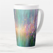 Abstraktes Blumenbild mit lebendigen Farben Milchtasse (Rechte Ecke)