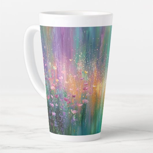 Abstraktes Blumenbild mit lebendigen Farben Milchtasse (Linke Ecke)