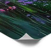 Abstraktes Blumenbild mit lebendigen Farben Poster (Ecke)