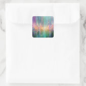 Abstraktes Blumenbild mit lebendigen Farben Quadratischer Aufkleber (Tasche)