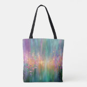 Abstraktes Blumenbild mit lebendigen Farben Tasche (Rückseite)