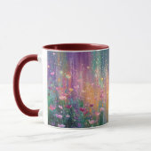 Abstraktes Blumenbild mit lebendigen Farben Tasse (Links)