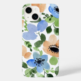 Abstraktes Blumenblau, Blüte, grünes Wasser Case-Mate iPhone 14 Hülle