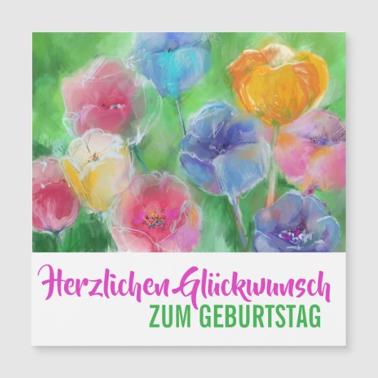Abstraktes Blumenbouquet Magnetkarte (Vorderseite)