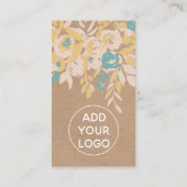 abstraktes Blumenbraun-Kraftsch-hello-Skript Visitenkarte (Rückseite)