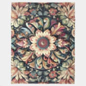 Abstraktes Blumendesign Fleecedecke (Vorderseite)