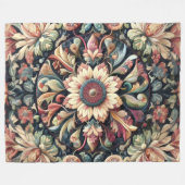 Abstraktes Blumendesign Fleecedecke (Vorderseite (Horizontal))