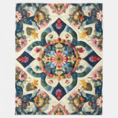 Abstraktes Blumendesign Fleecedecke (Vorderseite)