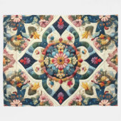 Abstraktes Blumendesign Fleecedecke (Vorderseite (Horizontal))