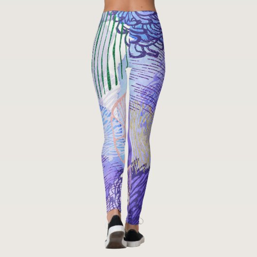 Abstraktes Blumendesign Leggings (Rückseite)