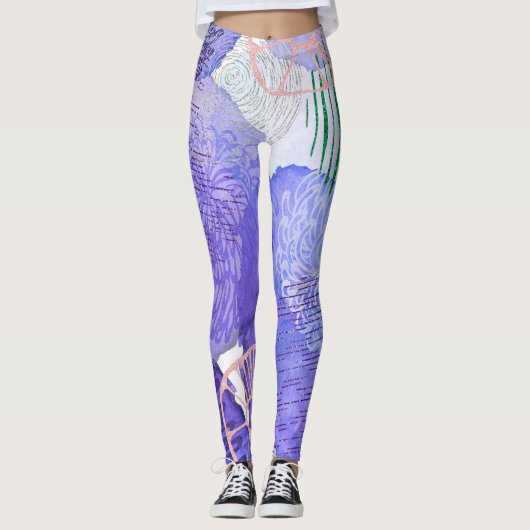 Abstraktes Blumendesign Leggings (Vorderseite)