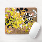 abstraktes Blumendesign Mousepad (Mit Mouse)