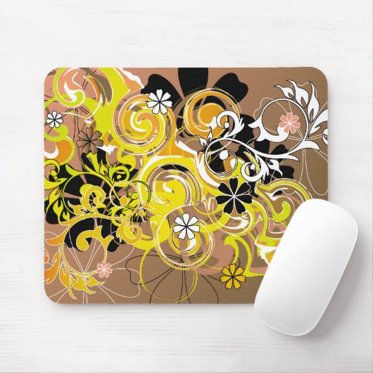 abstraktes Blumendesign Mousepad (Mit Mouse)
