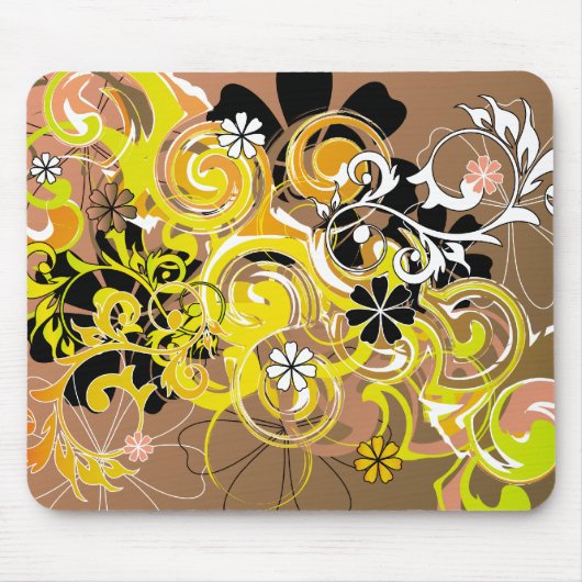 abstraktes Blumendesign Mousepad (Vorne)
