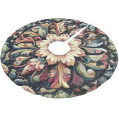 Abstraktes Blumendesign Polyester Weihnachtsbaumdecke (Schrägansicht)