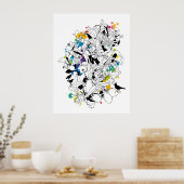 abstraktes Blumendesign Poster (Küche)
