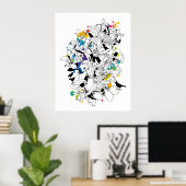 abstraktes Blumendesign Poster (Heimbüro)