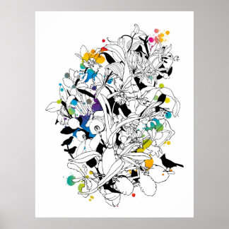 abstraktes Blumendesign Poster