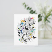 abstraktes Blumendesign Postkarte (Stehend Vorderseite)