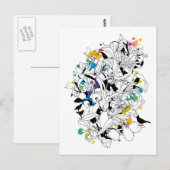 abstraktes Blumendesign Postkarte (Vorne/Hinten)
