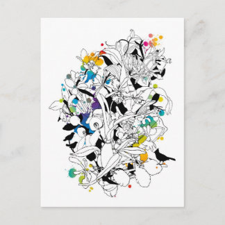 abstraktes Blumendesign Postkarte