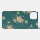 Abstraktes Blumendesign (rosa/aquamarin) Case-Mate iPhone Hülle (Rückseite (Horizontal))