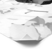 Abstraktes Blumendesign - rot und lila über weiß Poster (Ecke)