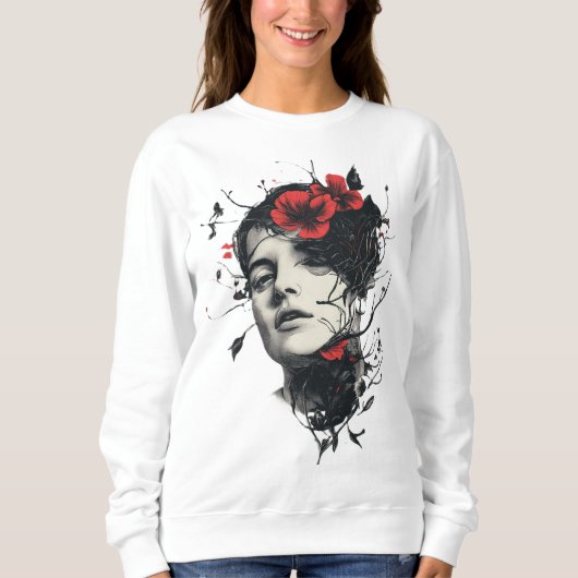 Abstraktes Blumendesign Sweatshirt (Vorderseite)