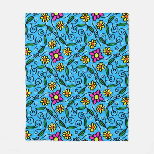 Abstraktes Blumenfleece-Decke Fleecedecke (Vorderseite)