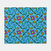 Abstraktes Blumenfleece-Decke Fleecedecke (Vorderseite (Horizontal))