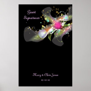 Abstraktes Blumengast-Signaturposter Poster