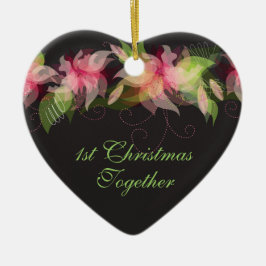 Abstraktes Blumengebäck Personalisierter Weihnacht Keramik Ornament