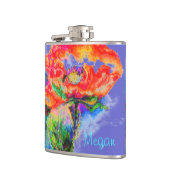 Abstraktes Blumengemälde in Aquarellfarbe Flachmann (Links)