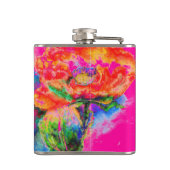 Abstraktes Blumengemälde in Aquarellfarbe Flachmann (Rückseite)