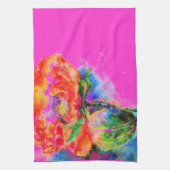 Abstraktes Blumengemälde in Aquarellfarbe Geschirrtuch (Vertikal)