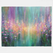 Abstraktes Blumengemälde mit lebendigen Farben Fleecedecke (Vorderseite (Horizontal))