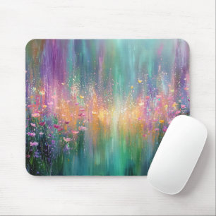 Abstraktes Blumengemälde mit lebendigen Farben Mousepad