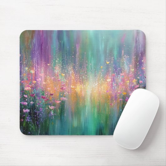 Abstraktes Blumengemälde mit lebendigen Farben Mousepad (Mit Mouse)