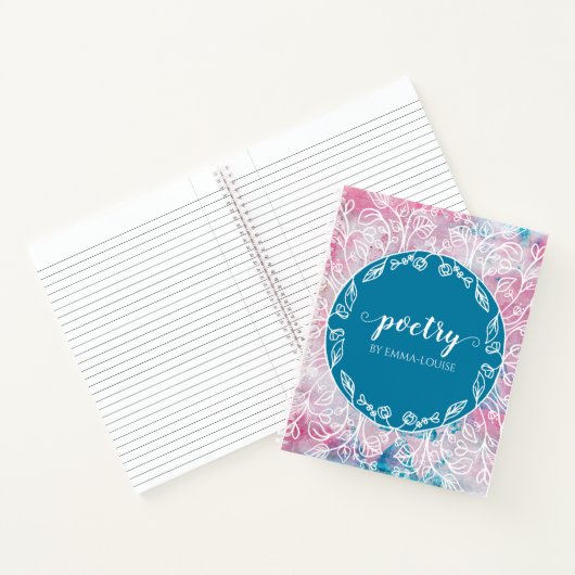 Abstraktes Blumengemälde Personalisierte Poesie Notizblock (Innenseite)