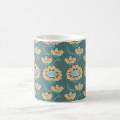 abstraktes, blumengeschmücktes Muster im Retrostil Kaffeetasse (Mittel)