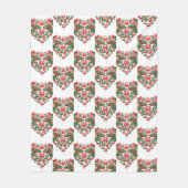 Abstraktes Blumenherz Fleecedecke (Vorderseite)