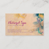 Abstraktes Blumenhintergrund Blau und Beige Visitenkarte (Rückseite)