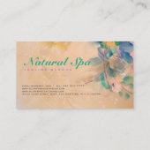 Abstraktes Blumenhintergrund Blau und Beige Visitenkarte (Rückseite)